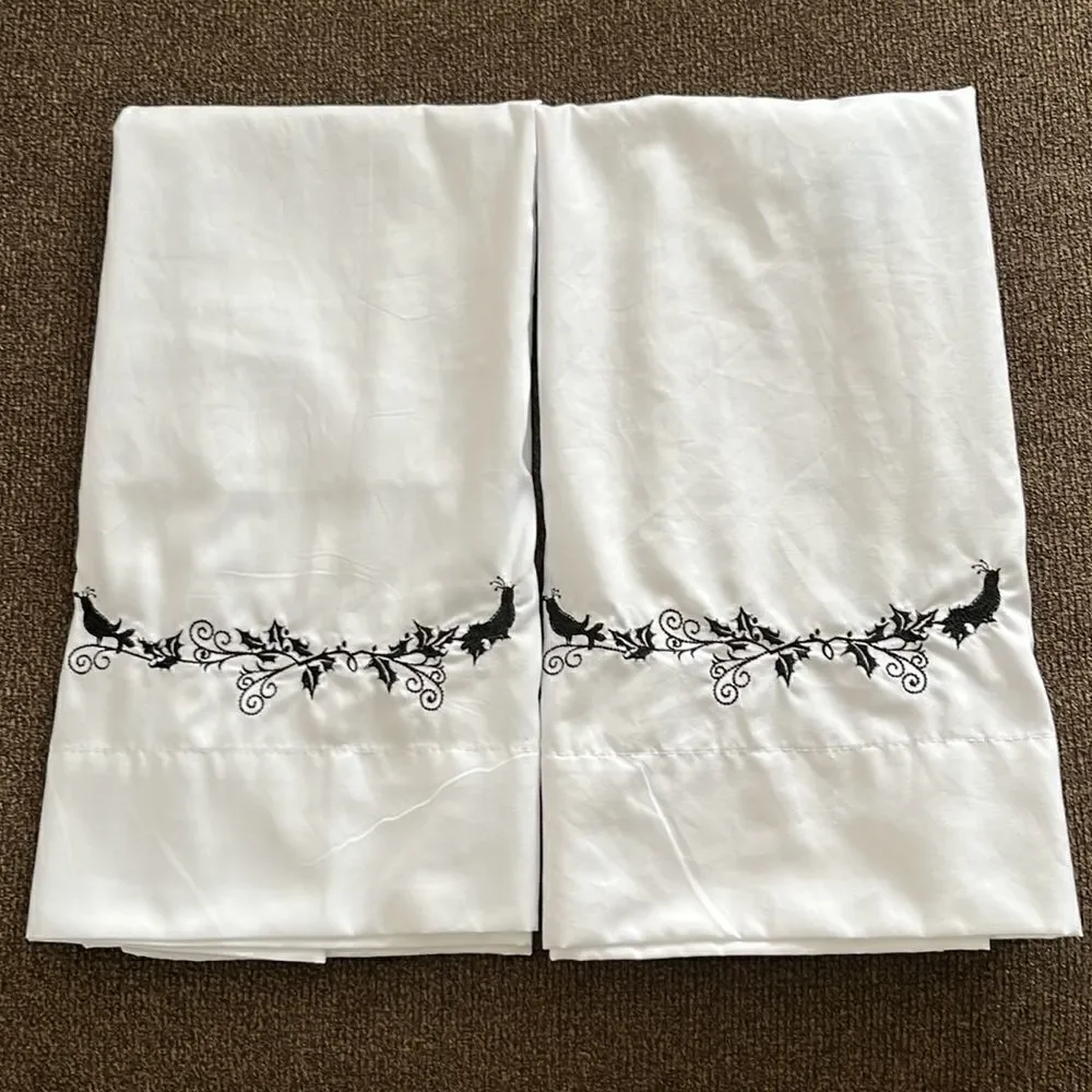 The Eclipse Collect Bright White Pillowcases with Custom Embroidery- Standard
